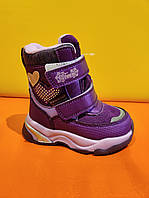 Зимове взуття для дівчинки фіолетові термо чобітки черевики 22 23 25 детские зимние термоботинки Tom.M