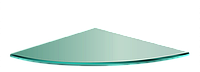 Полочка угловая радиусная 120мм х 120мм, 4мм, прозрачная