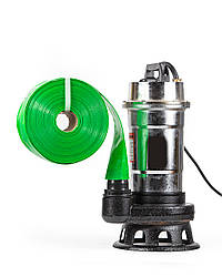 Дренажно-фекальний Kenle SWP-238 каналізаційний насос занурювальний 2600 Вт. +  рукав зелений 5 метров
