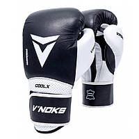 Боксерские перчатки кожаные V`Noks Aria White 12 oz унций белый с черным