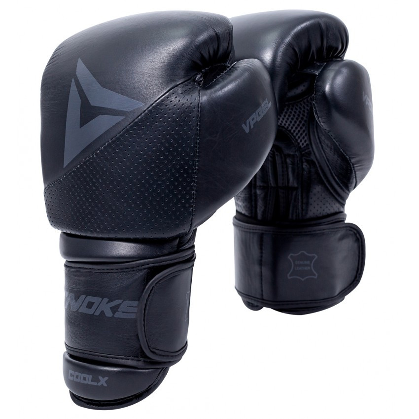 Боксерські рукавички шкіряні V'Noks Boxing Machine 14 oz унцій чорний