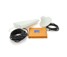 Комплект Підсилювач GSM306-3g-4g 900/1800 / 2100МГц . Підсилювач тридіапазонний, антена прийому 20м кабелю, антена ретрансляції 3