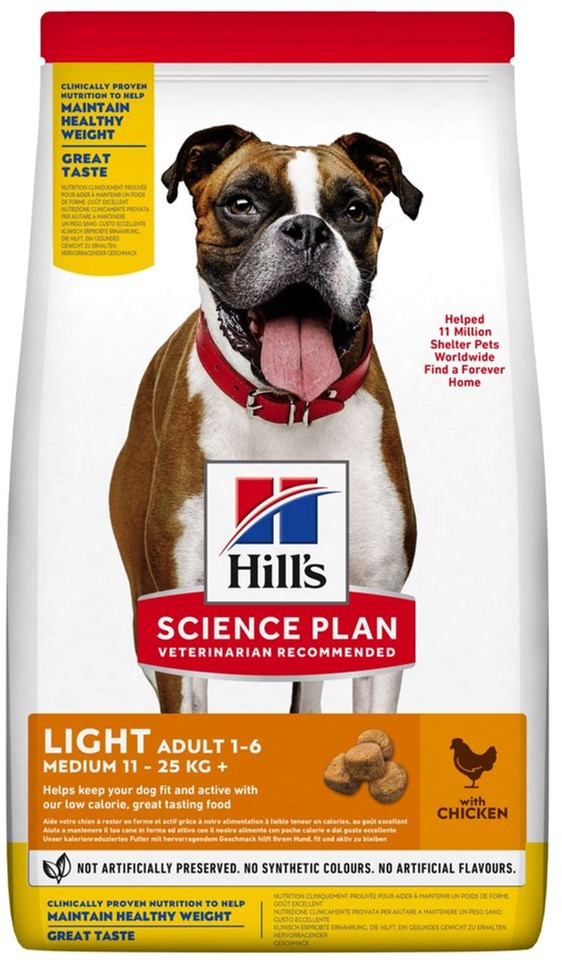 Сухий корм для схильних до зайвої ваги дорослих собак середніх порід Hill's Science Plan Adult Light Medium