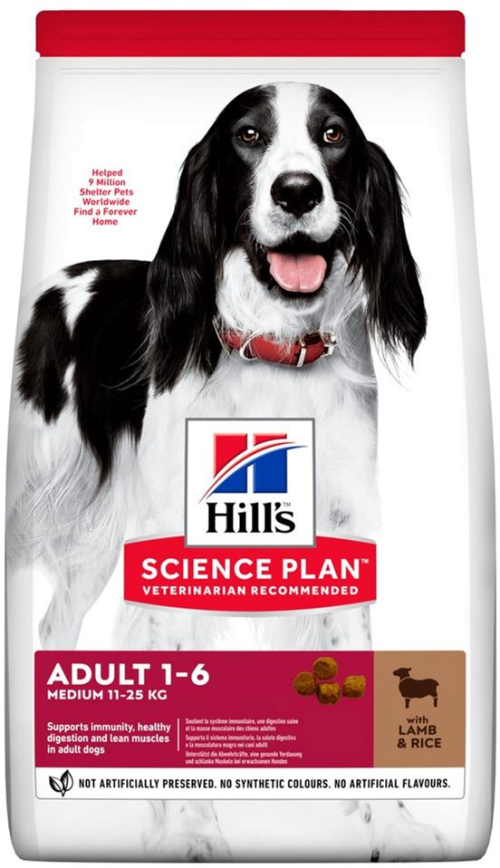 Сухий корм для дорослих собак середніх порід Hill's Science Plan Adult Medium Breed з ягням і рисом 2.5 кг