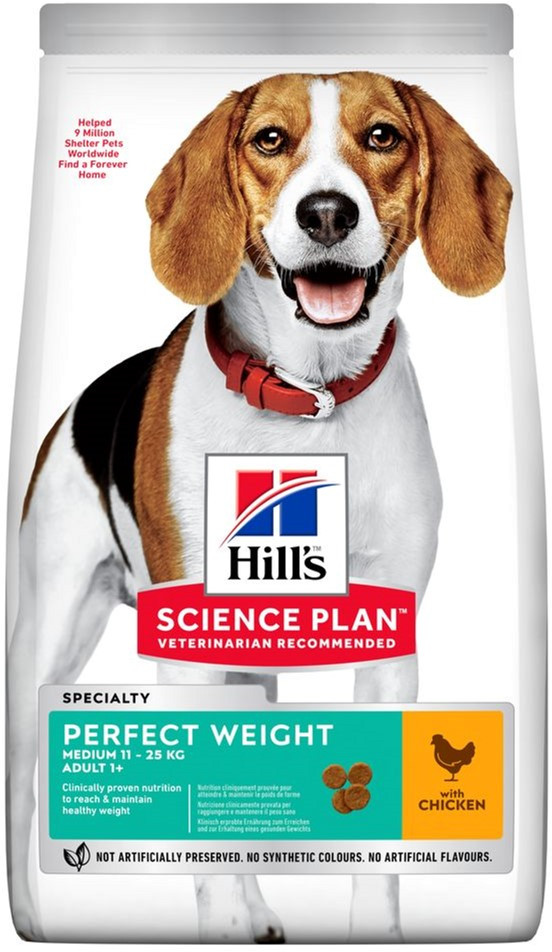Сухий корм для підтримки ваги дорослих собак середніх порід Hill's Science Plan Adult Perfect Weight Medium