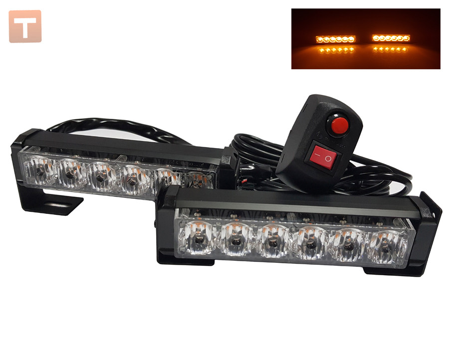 Стробоскоп оранжовий універсальний світлодіодний 2шт 12LED 12W, фото 1