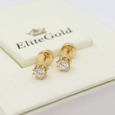 Авторские серьги-пусеты Karlie в виде короны