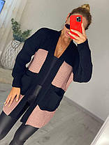 Модний жіночий кардиган у широку смужку теплий в'язаний Pmod389, фото 5