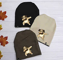 Шапка з прикольним принтом "Мопс"