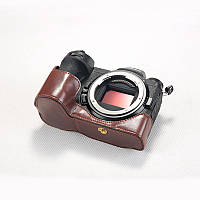 Отриманий хол текстура "Шкіра" з доступом до відсіків для Nikon Z5, Z6, Z6 II, Z7, Z7 II - кава