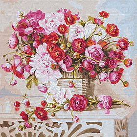 Картина за номерами Букет квітів 50*50 см Ідейка KHO 13120