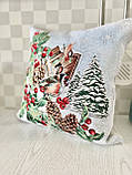Наволочка гобеленова Новорічна , одностороння 45х45 см.,, фото 2