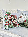 Наволочка гобеленова Новорічна , одностороння 45х45 см.,, фото 3
