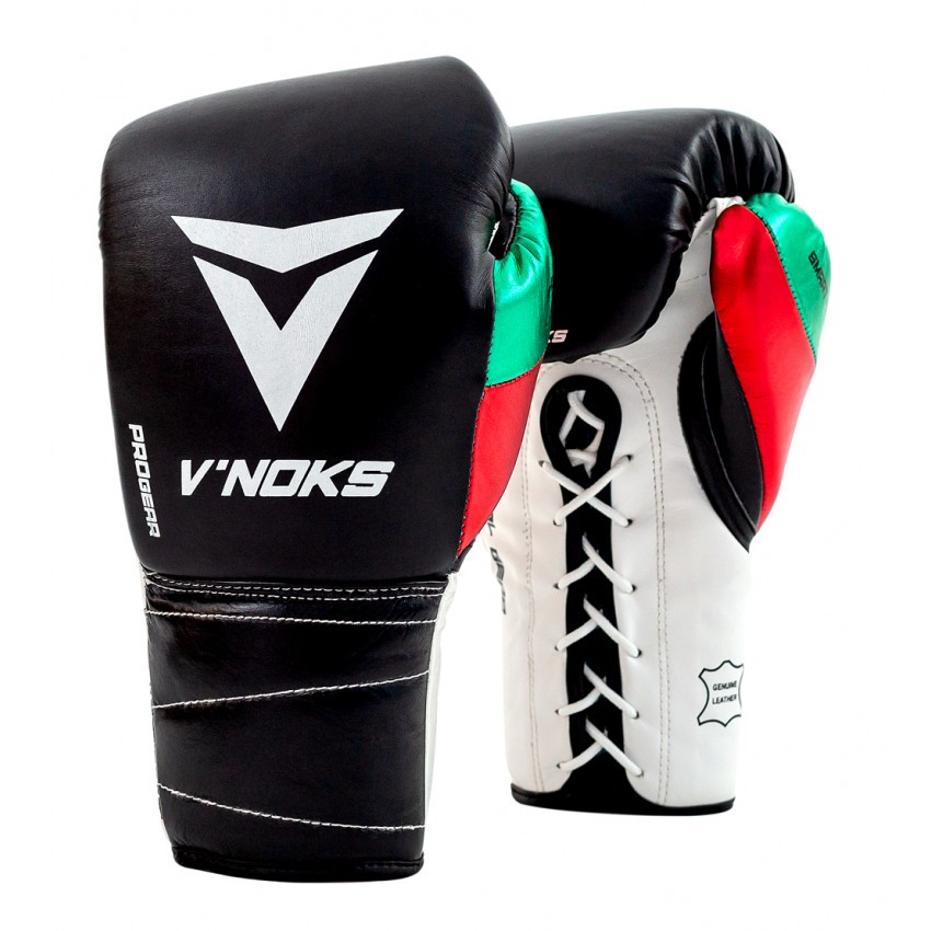 Боксерські рукавички на шнурівці V'Noks Mex Pro 10 oz унцій чорний