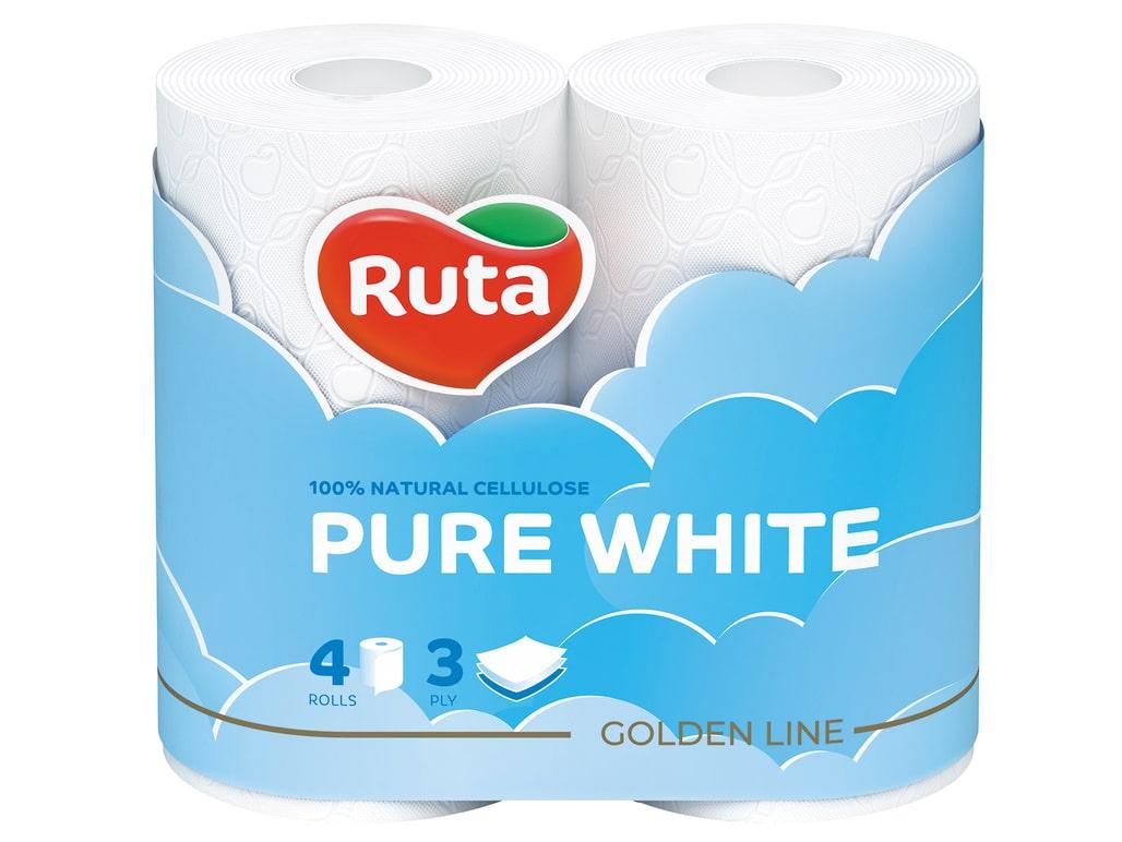 Туалетний папір Ruta Pure White 3сл 4шт/уп білий