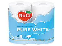Туалетний папір Ruta Pure White 3сл 4шт/уп білий