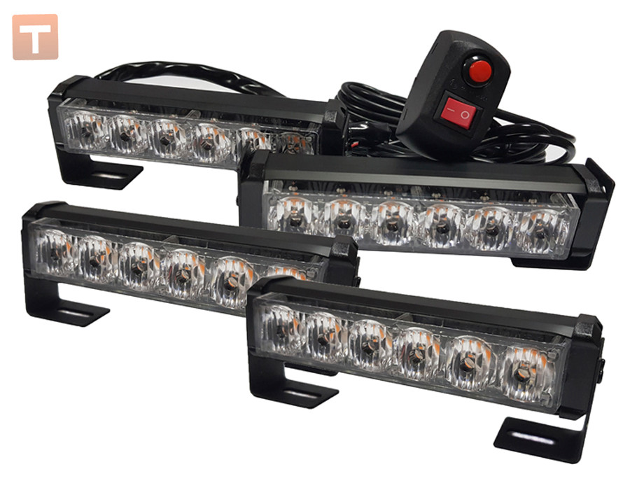 Стробоскоп оранжовий універсальний світлодіодний 4шт 24LED (24W)