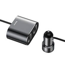 Автомобільний зарядний пристрій Baseus 2 USB 3.1 A + 2 Прикурювачі 80 W CRDYQ-01 Чорний