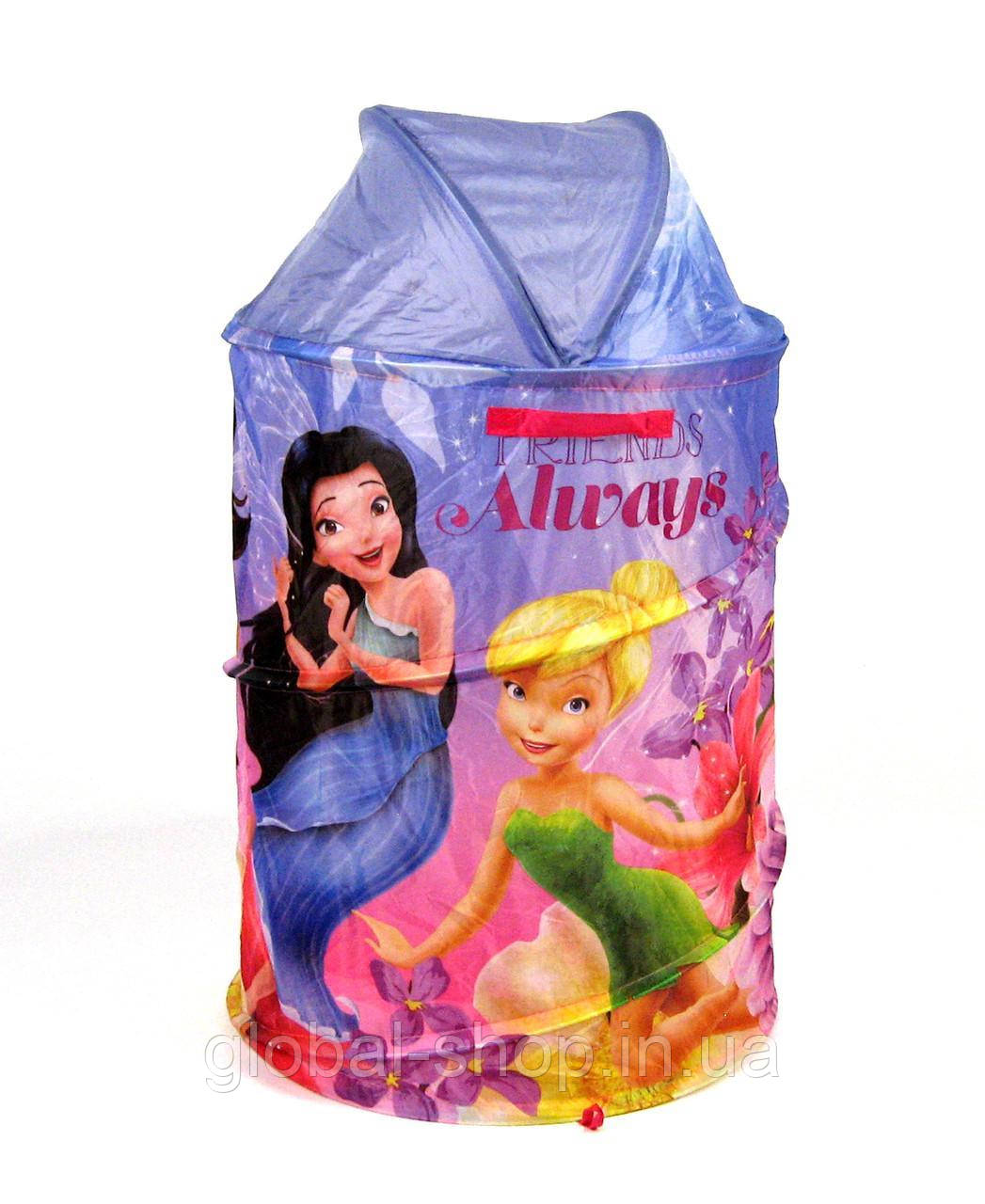 М'який, тканинний безкаркасний кошик для іграшок Феї, Disney Fairies D-3504, 43х43х60 см