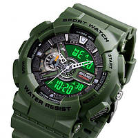 Часы водонепроницаемые 5 АТМ SKMEI 1688 GREEN (в стиле CASIO G-SHOCK GA110).