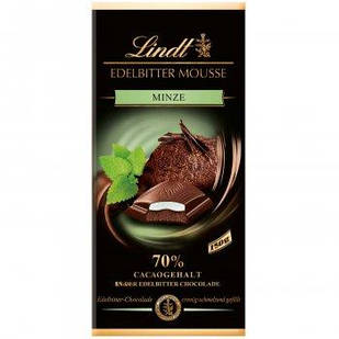 Чорний шоколад Lindt Edelbitter Mousse м'ята 150 г