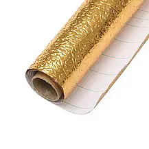Кухонна самоклейна фольга Золота, Кухонна маслостійка алюмінієва фольга 3х0.60 м, фото 4