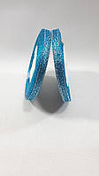 Блестящая лента "парча", цвет голубой с серебром (ширина 0.5см) 1 рулон-25 ярдов