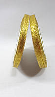 Блестящая лента"парча",цвет золотой(ширина0.5см)1 рулон-25 ярдов