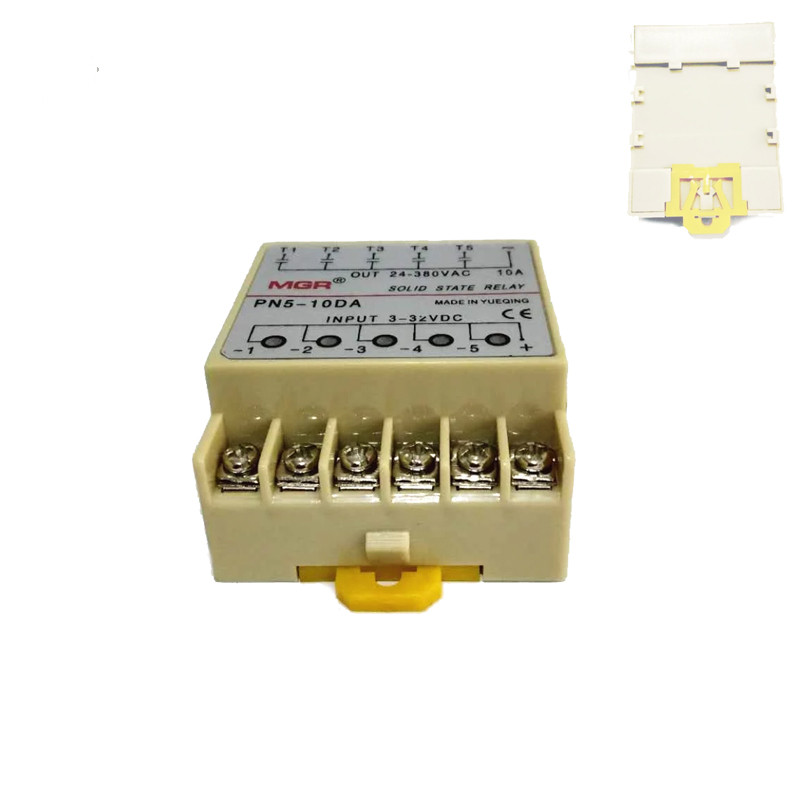 Твердотільне реле DC-AC 5-канальне SSR PN5-10DA 10А, фото 1