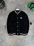 Кофта тепла чоловіча жакет Adidas толстовка чорна плюшева оверсайз, фото 6