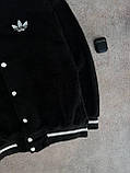 Кофта тепла чоловіча жакет Adidas толстовка чорна плюшева оверсайз, фото 5