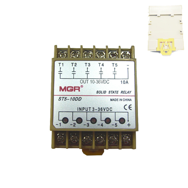 5-канальне твердотільне реле SSR ST5-10DD 10А DC-DC, фото 1