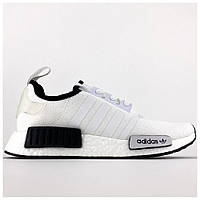 Мужские кроссовки Adidas NMD R1 Cloud White Core Black, белые кроссовки адидас НМД р1