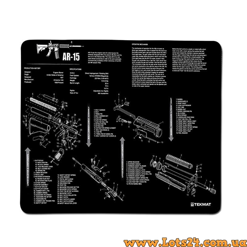 Килимок для мишки AR15 комп'ютерний коврик схема розборки гвинтівки АР15