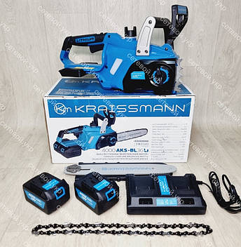 Акумуляторна пила ланцюгова Kraissmann 4000 AKS-BL 36 Li ( 36 V, 4 А./год), фото 1