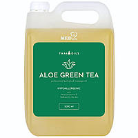 Масажна олія Thai Oils Aloe Green Tea 5 літрів, професійне масло для масажу 5000 мл ТАЙЛАНД | СЕРТИФІКАТИ
