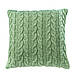 Чохол для подушки в'язаний Ohaina коси 40x40 Green apple, фото 2