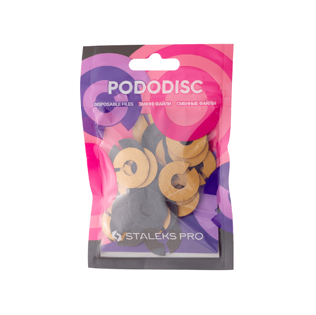 ЗМІННІ ФАЙЛИ-КІЛЬЦЕ ДЛЯ ПЕДИКЮРНОГО ДИСКУ 100 ГРИТ STALEKS PRO PODODISC L 50 ШТ PDFR-25-100