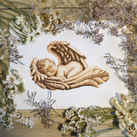 Сплячий ангел Набори для вишивання хрестом три ангели дитячі набори Метрика