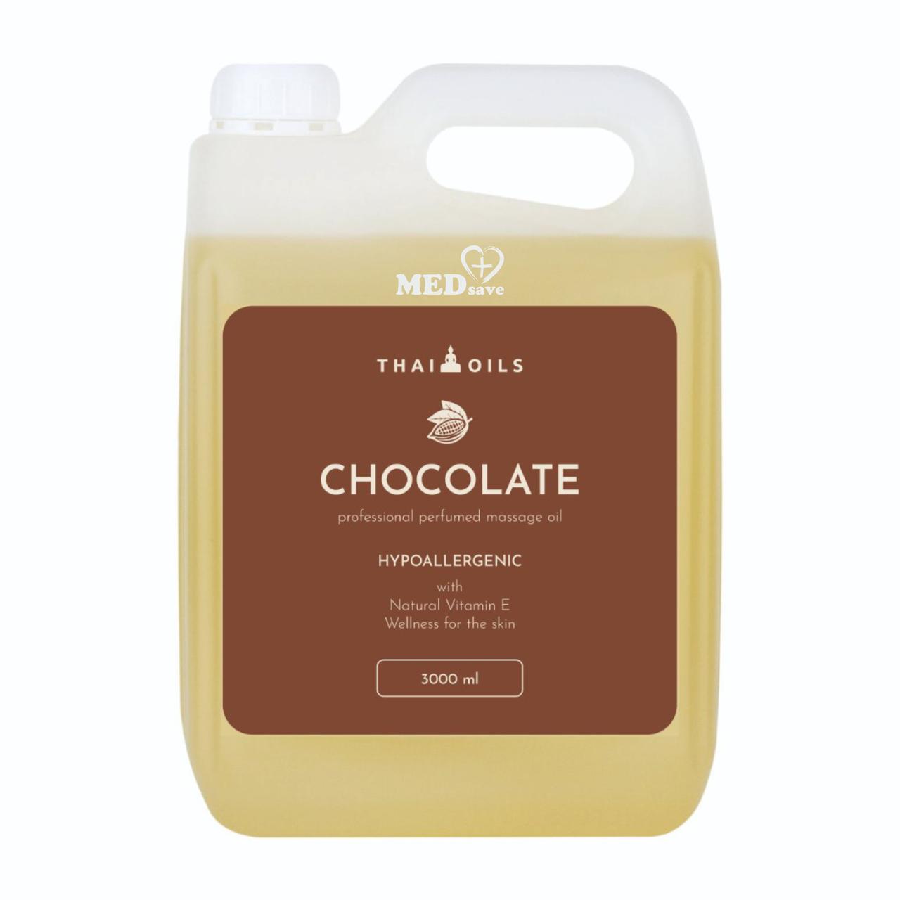 Масажна олія Thai Oils Chocolate 3 літри, професійне масло для масажу 3000 мл ТАЙЛАНД | СЕРТИФІКАТИ