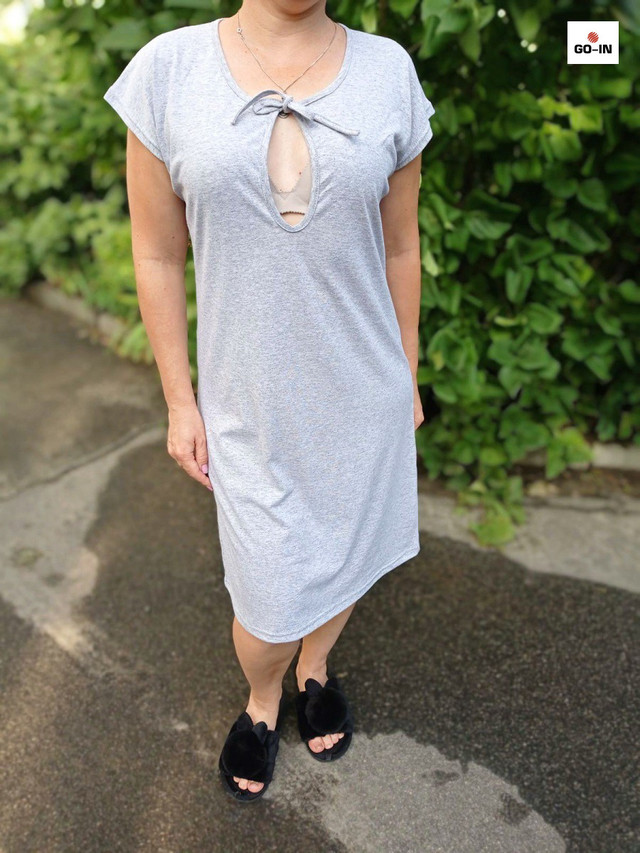 Ночная рубашка для беременных и для кормящих мам кулир 46-56р.