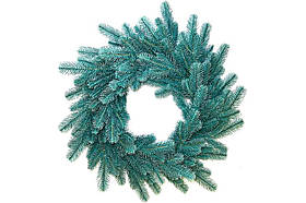 Новорічний Вінок із блакитної альпійської ялинки 50 см для декору.