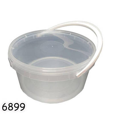 Відро харчове з кришкою низьке 3 л Прозоре (5шт)