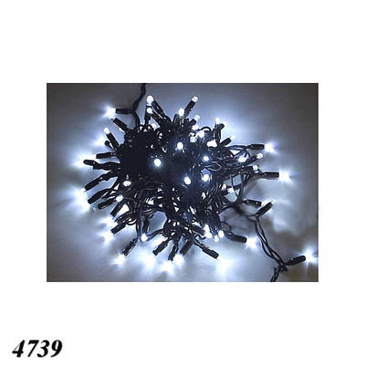 Гірлянда 100 LED синя/золота з чорним шнуром