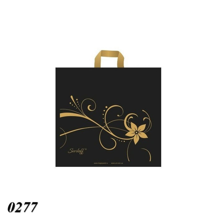 Пакет Serikoff Лотос чорний 50х47 см (25шт), фото 1