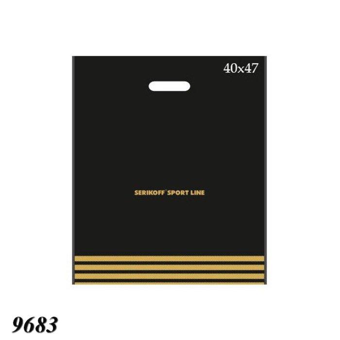 Пакет Serikoff Спортлайн чорний 40х47 см (25шт), фото 1