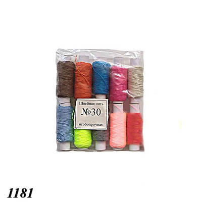 Нитки № 30 кольорові (10шт)