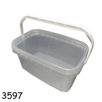 Відро харчове прямокутне з кришкою 2.3 л Прозоре (5шт)