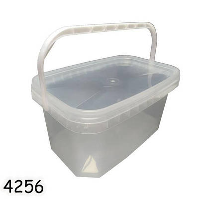 Відро харчове прямокутне з кришкою 5 л Прозоре