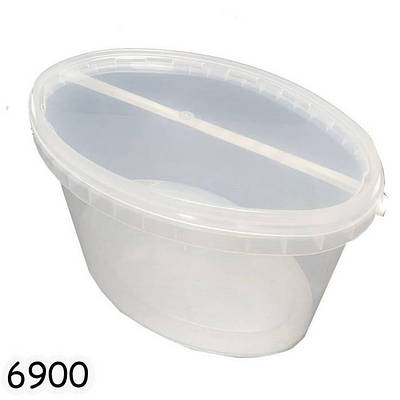 Відро харчове овальне з кришкою 5 л Прозоре